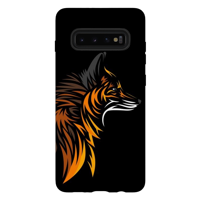 Galaxy S10 plus StrongFit Tribal fox face by Alberto