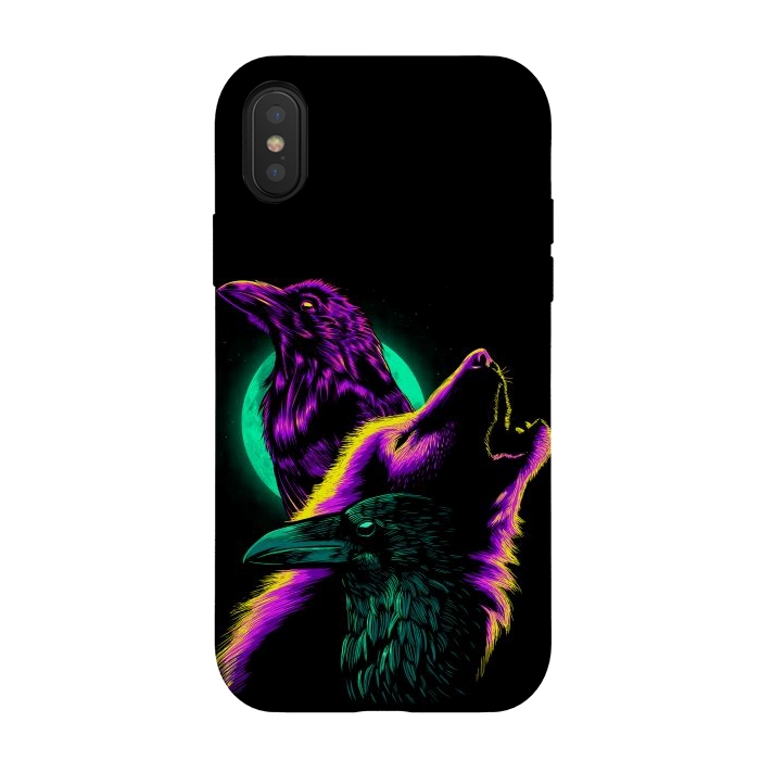 iPhone Xs / X StrongFit Raven and wolf by Alberto