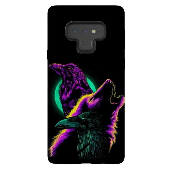 Galaxy Note 9 StrongFit Raven and wolf by Alberto