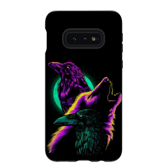 Galaxy S10e StrongFit Raven and wolf by Alberto