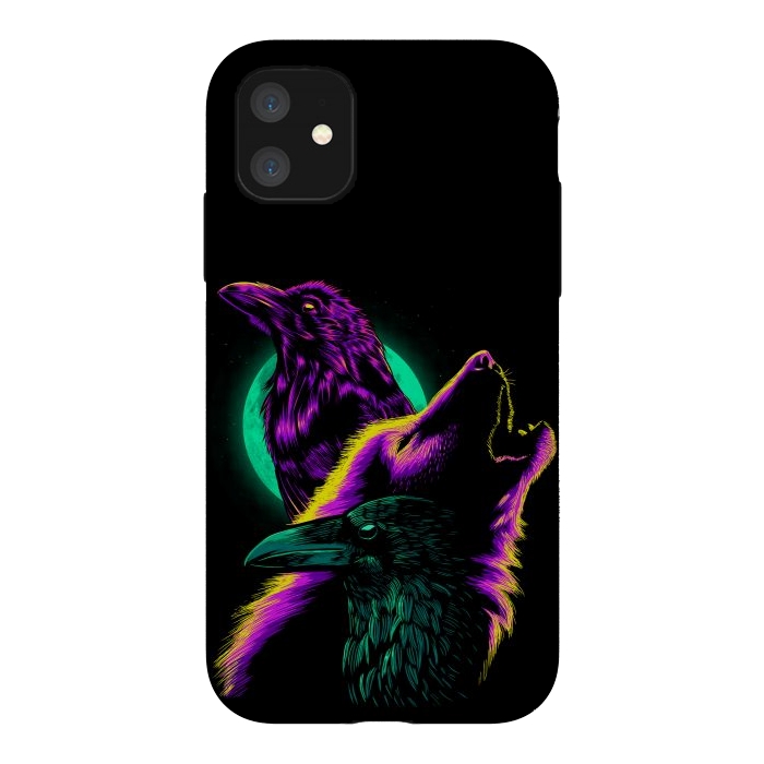 iPhone 11 StrongFit Raven and wolf by Alberto