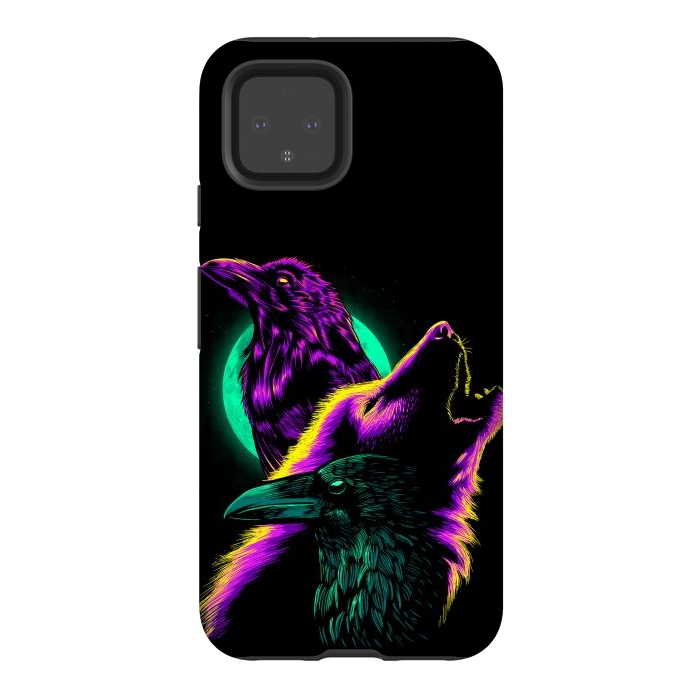 Pixel 4 StrongFit Raven and wolf by Alberto