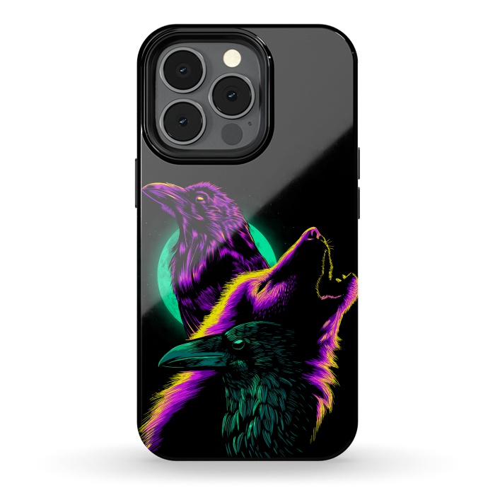 iPhone 13 pro StrongFit Raven and wolf by Alberto