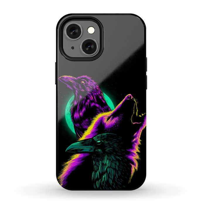 iPhone 13 mini StrongFit Raven and wolf by Alberto