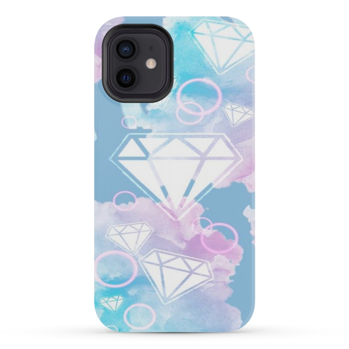 iPhone 12 mini StrongFit Aesthetic Diamond Clouds by CAS
