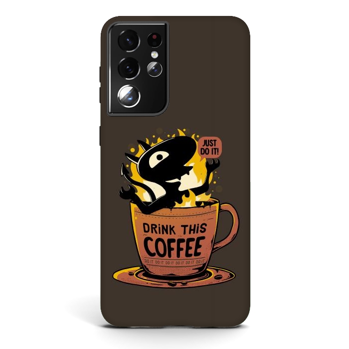 Galaxy S21 ultra StrongFit Luci Coffee by eduely