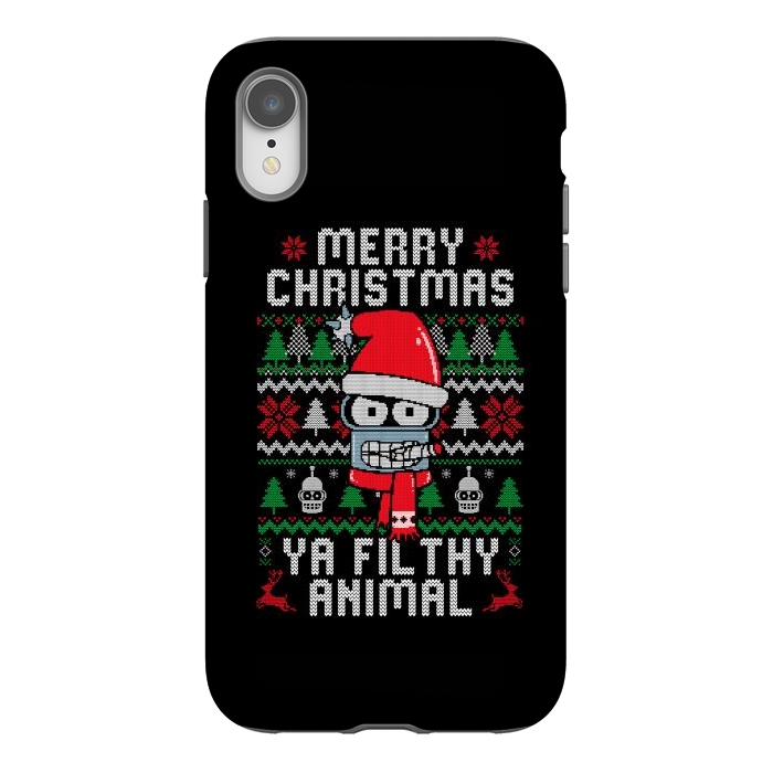 iPhone Xr StrongFit Merry Christmas Ya Filthy Animal by eduely