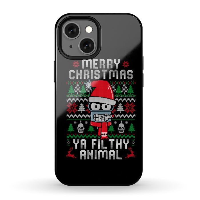 iPhone 13 mini StrongFit Merry Christmas Ya Filthy Animal by eduely