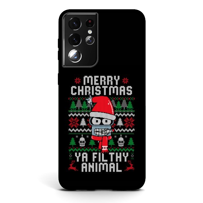 Galaxy S21 ultra StrongFit Merry Christmas Ya Filthy Animal by eduely
