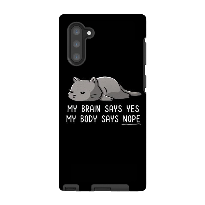 Galaxy Note 10 StrongFit My Body Says Nope Funny Lazy Cat by eduely
