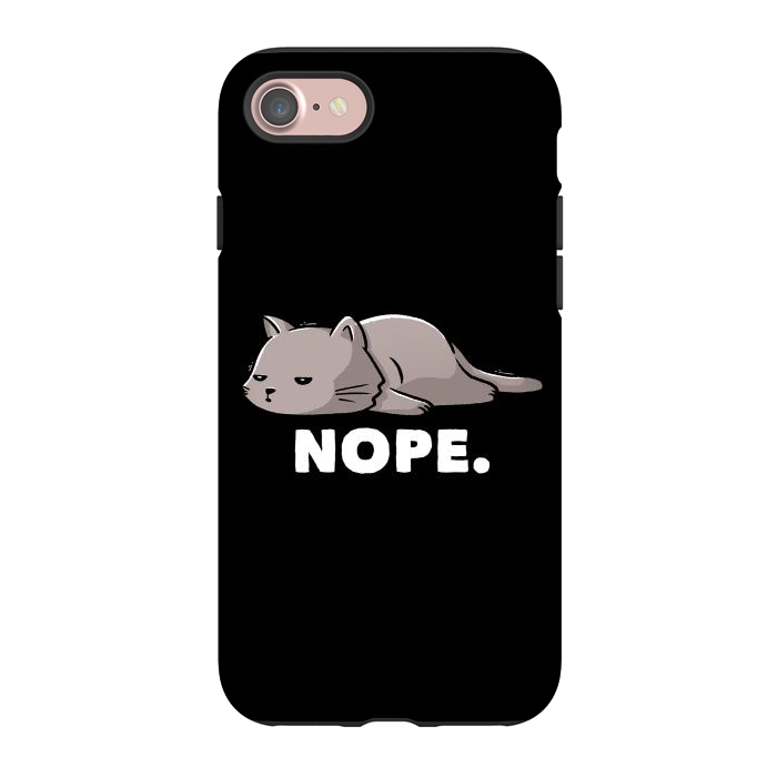 iPhone 7 StrongFit Nope Funny Cute Lazy Cat Gift by eduely