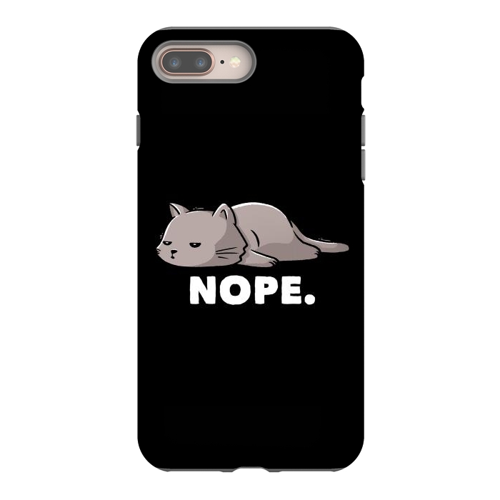 iPhone 7 plus StrongFit Nope Funny Cute Lazy Cat Gift by eduely
