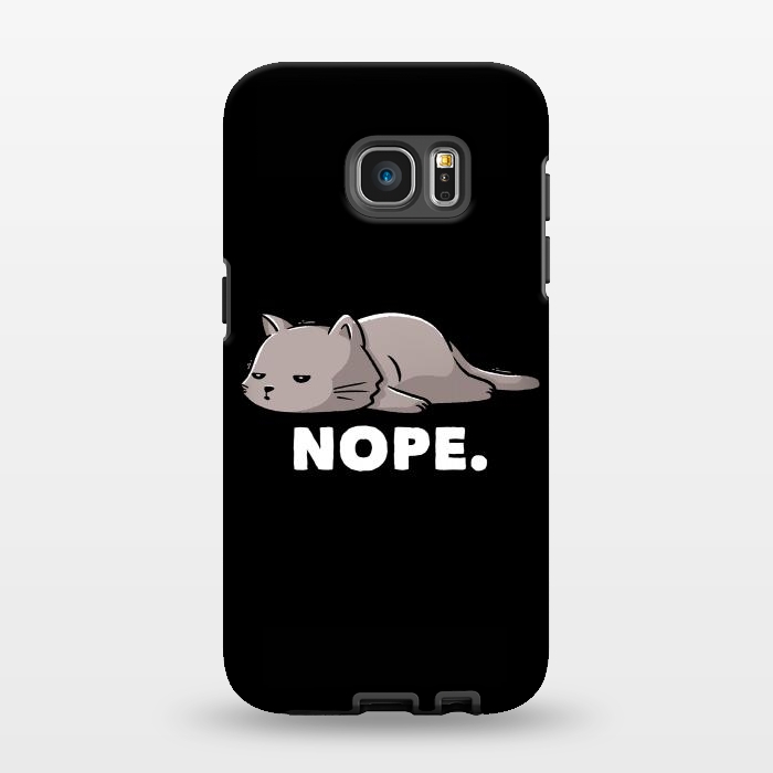 Galaxy S7 EDGE StrongFit Nope Funny Cute Lazy Cat Gift by eduely