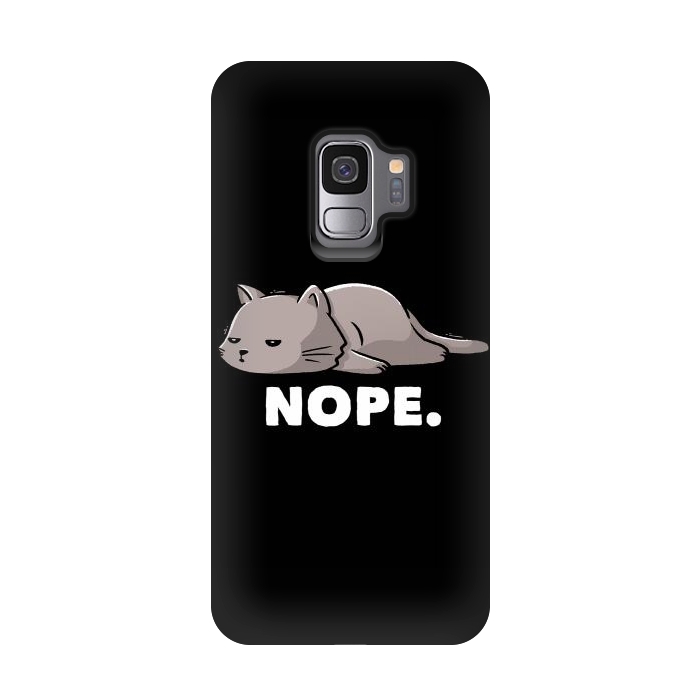 Galaxy S9 StrongFit Nope Funny Cute Lazy Cat Gift by eduely