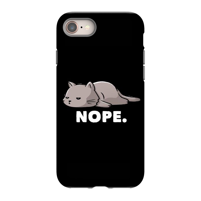 iPhone 8 StrongFit Nope Funny Cute Lazy Cat Gift by eduely