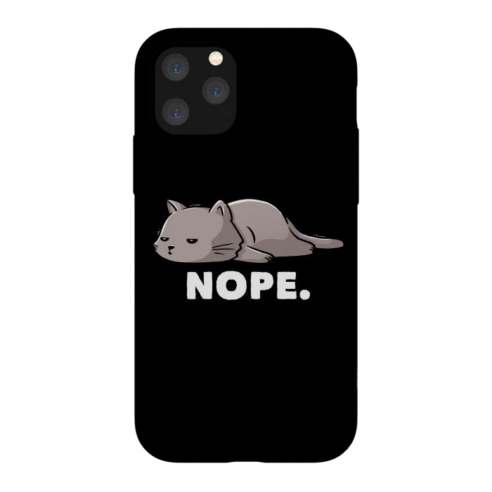 iPhone 11 Pro StrongFit Nope Funny Cute Lazy Cat Gift by eduely