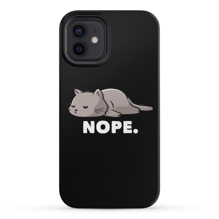 iPhone 12 mini StrongFit Nope Funny Cute Lazy Cat Gift by eduely