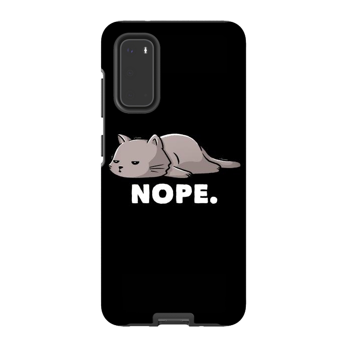 Galaxy S20 StrongFit Nope Funny Cute Lazy Cat Gift by eduely