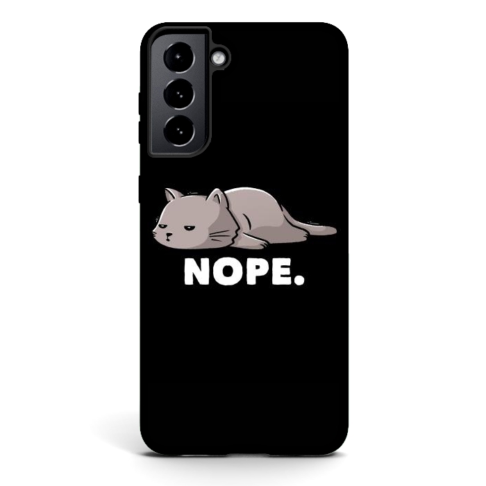 Galaxy S21 plus StrongFit Nope Funny Cute Lazy Cat Gift by eduely