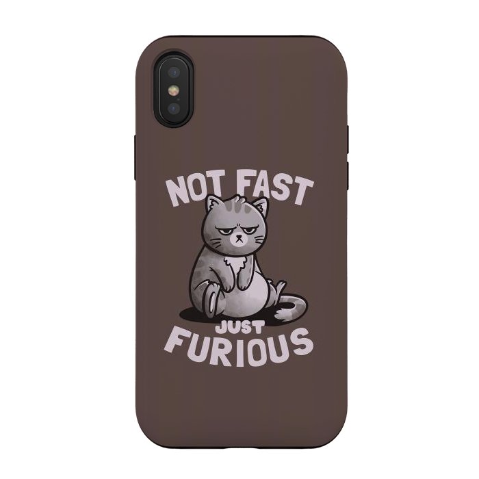iPhone Xs / X StrongFit Not Fast Just Furious Cute Funny Cat Gift by eduely