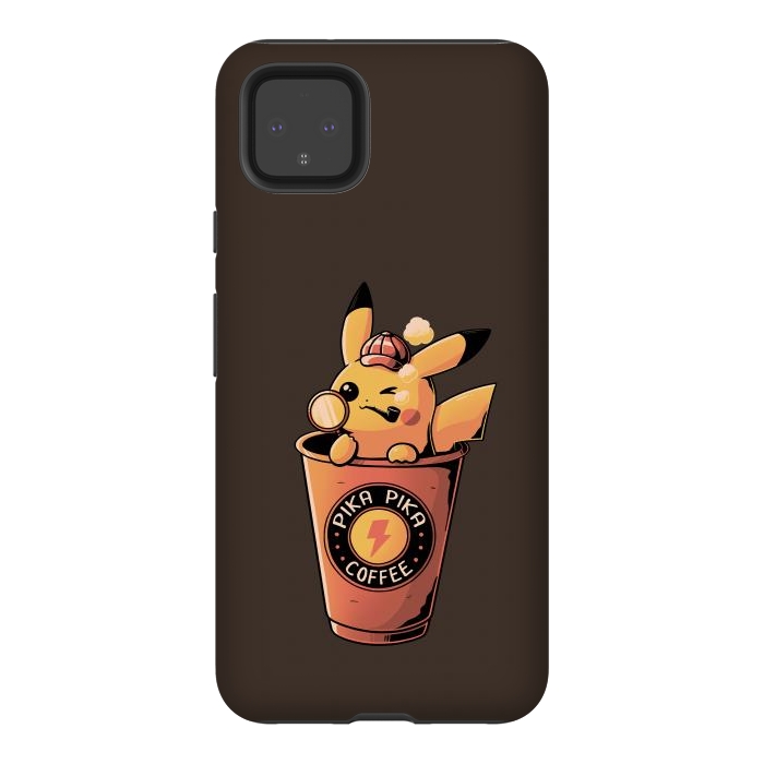 Pixel 4XL StrongFit Pika Pika Coffee by eduely