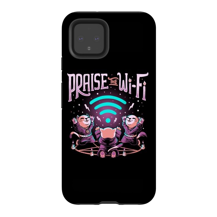 Pixel 4 StrongFit Praise the Wifi Funny Evil Worship Cats by eduely