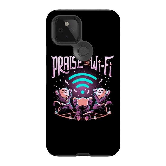 Pixel 5 StrongFit Praise the Wifi Funny Evil Worship Cats by eduely