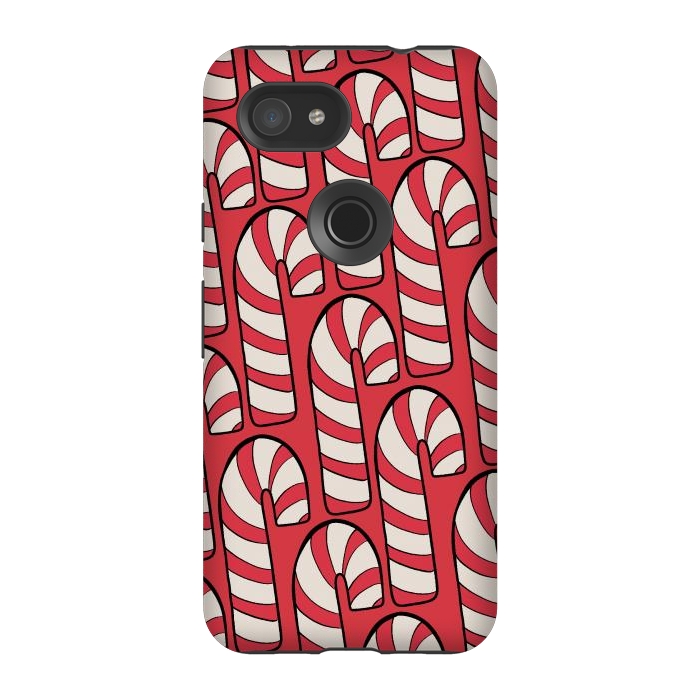 Pixel 3A StrongFit The red candy canes by Steve Wade (Swade)