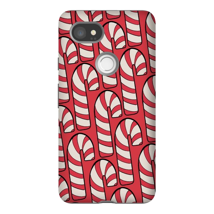 Pixel 2XL StrongFit The red candy canes by Steve Wade (Swade)