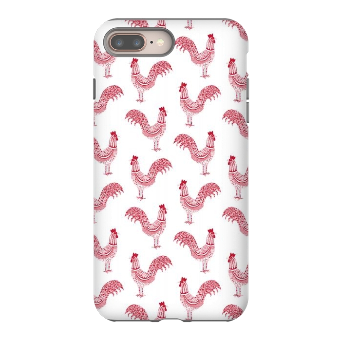 iPhone 8 plus StrongFit Magnificent Roosters by Nic Squirrell