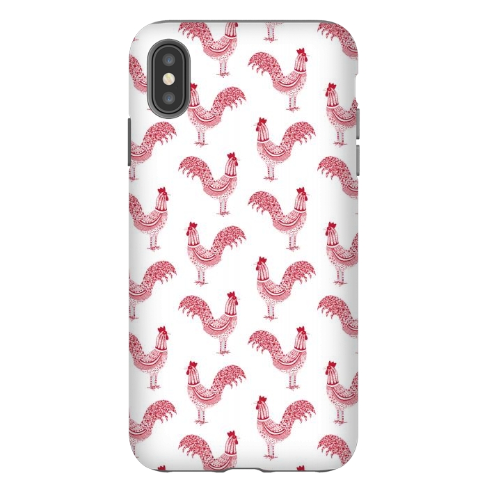 iPhone Xs Max StrongFit Magnificent Roosters by Nic Squirrell