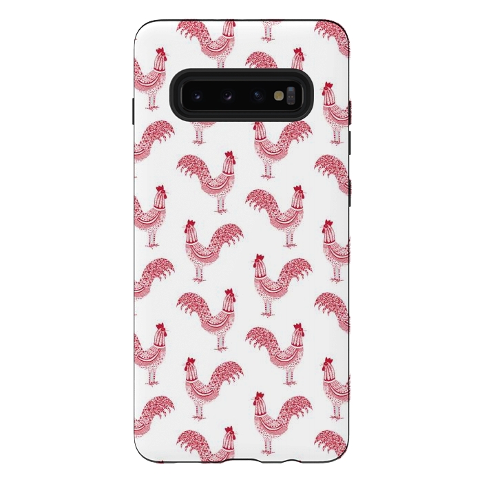 Galaxy S10 plus StrongFit Magnificent Roosters by Nic Squirrell