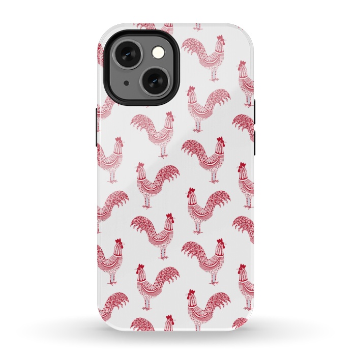 iPhone 13 mini StrongFit Magnificent Roosters by Nic Squirrell