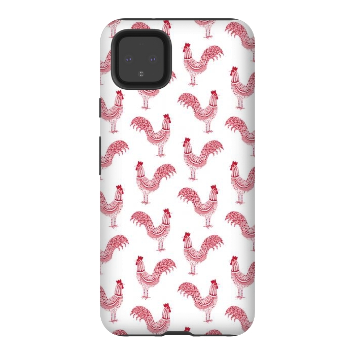 Pixel 4XL StrongFit Magnificent Roosters by Nic Squirrell