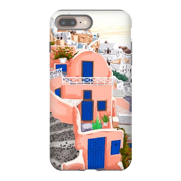 iPhone 8 plus StrongFit Santorini Greece Architecture by Uma Prabhakar Gokhale