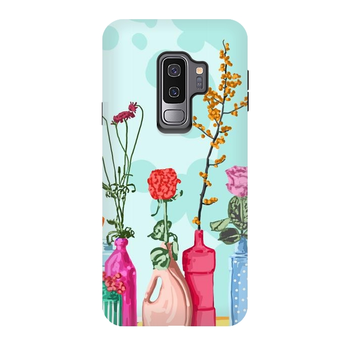 Galaxy S9 plus StrongFit Flower Pots Meadow by Uma Prabhakar Gokhale