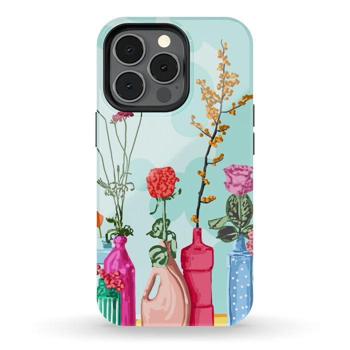 iPhone 13 pro StrongFit Flower Pots Meadow by Uma Prabhakar Gokhale