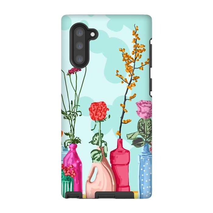 Galaxy Note 10 StrongFit Flower Pots Meadow by Uma Prabhakar Gokhale