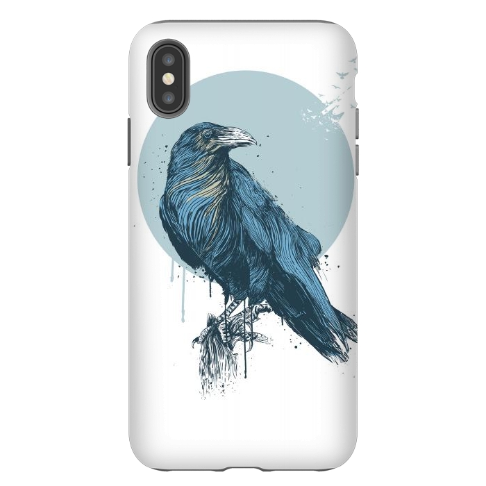 iPhone Xs Max StrongFit Blue crow by Balazs Solti