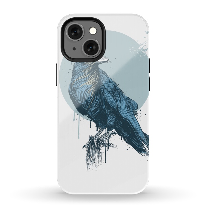 iPhone 13 mini StrongFit Blue crow by Balazs Solti