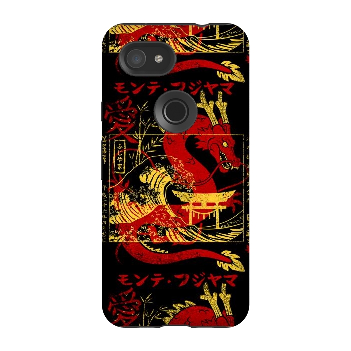 Pixel 3A StrongFit Red chinese dragon gold by Alberto