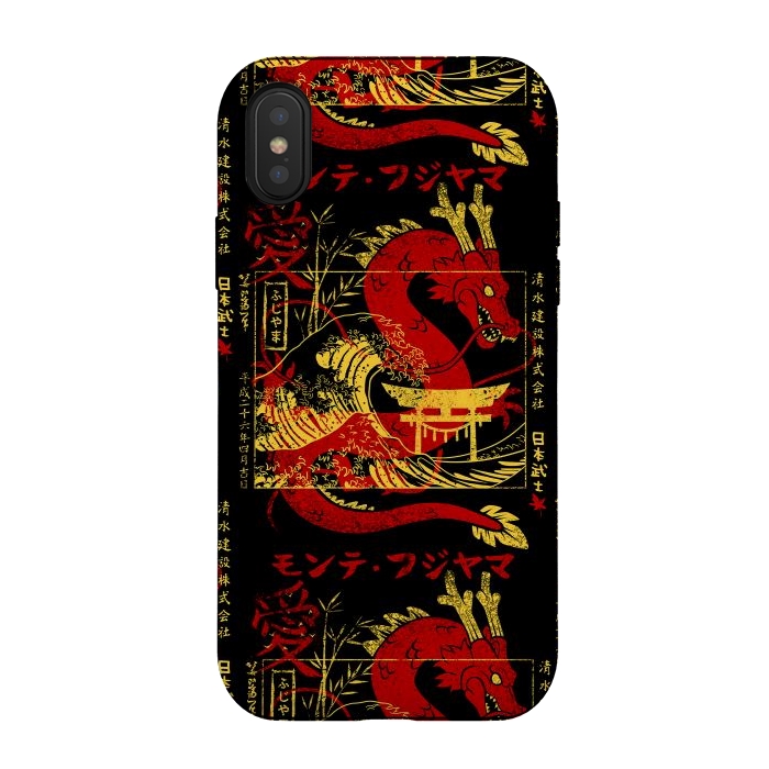 iPhone Xs / X StrongFit Red chinese dragon gold by Alberto