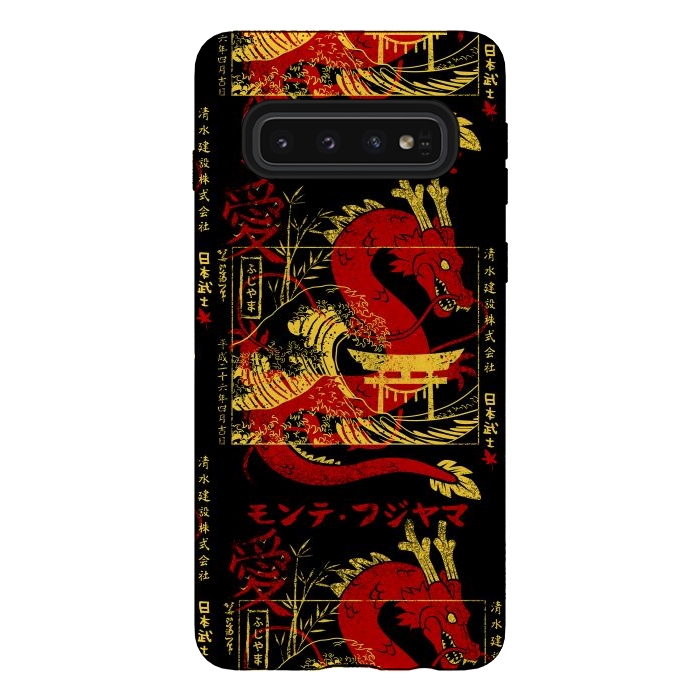 Galaxy S10 StrongFit Red chinese dragon gold by Alberto