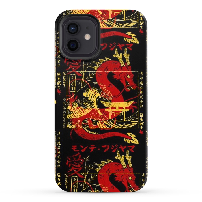 iPhone 12 StrongFit Red chinese dragon gold by Alberto