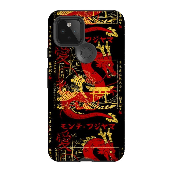 Pixel 5 StrongFit Red chinese dragon gold by Alberto