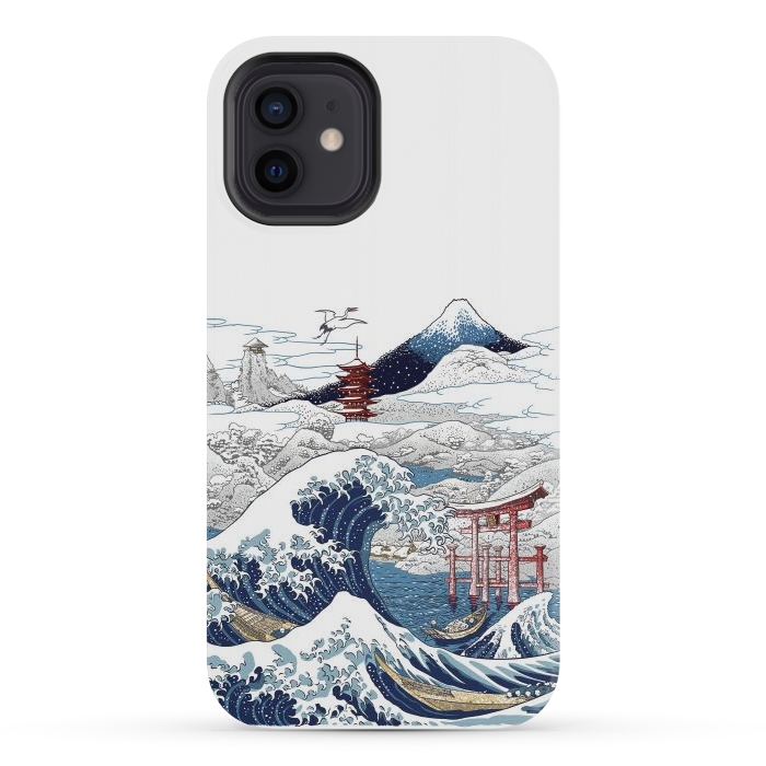 iPhone 12 mini StrongFit Winter wave in japan by Alberto
