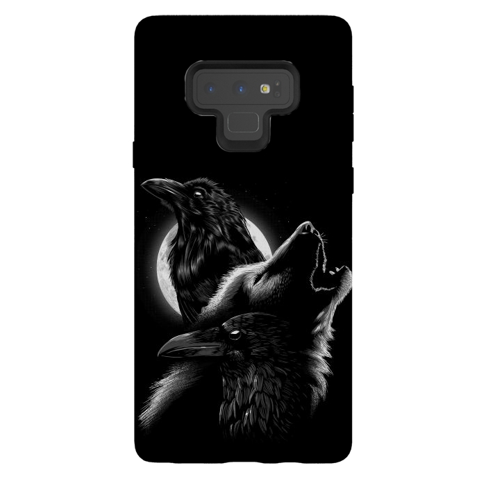 Galaxy Note 9 StrongFit Wolf crow by Alberto