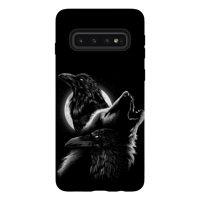 Galaxy S10 StrongFit Wolf crow by Alberto