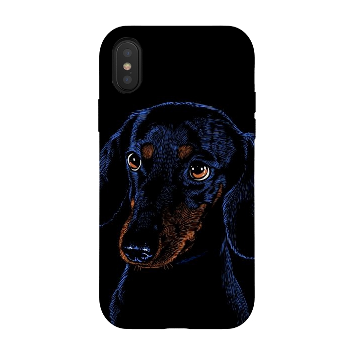 iPhone Xs / X StrongFit Dachshund puppies dog by Alberto