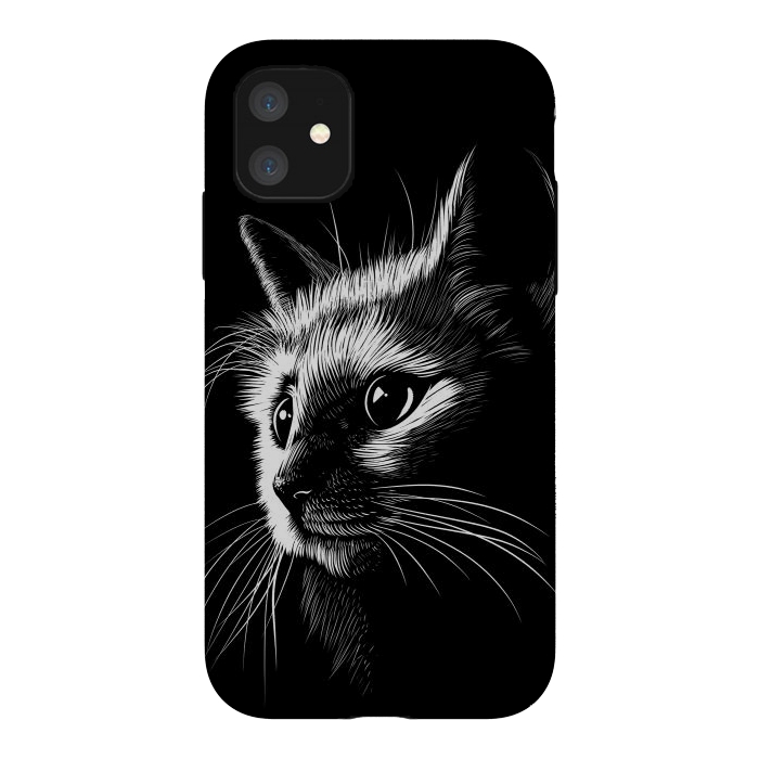 iPhone 11 StrongFit Cat in the shadows by Alberto